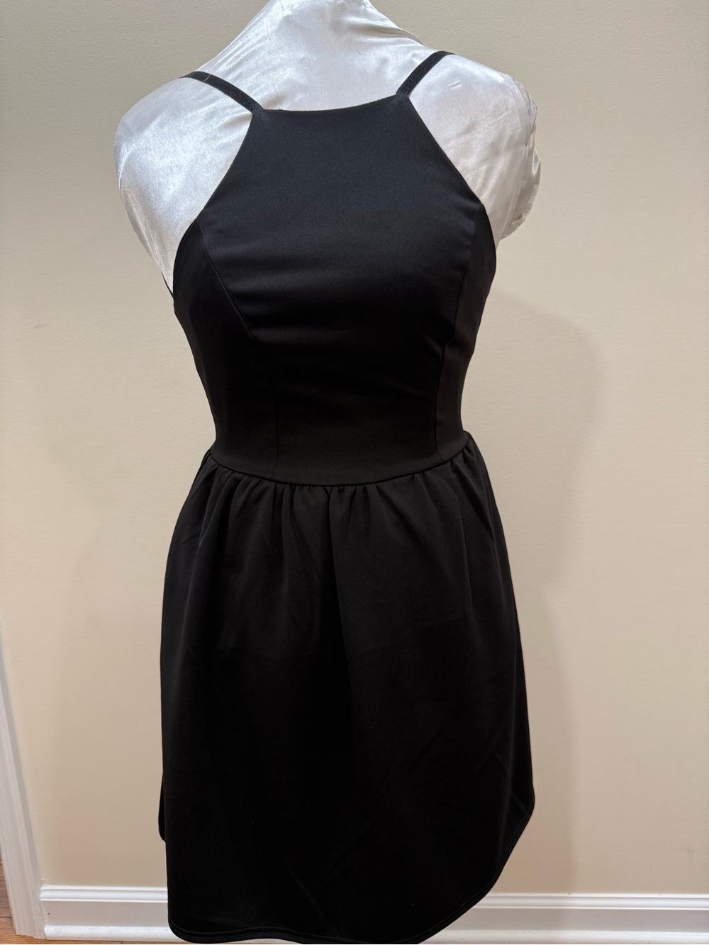 NWT - Fancyinn Black Spaghetti-Strap Mini Dress (sz small)